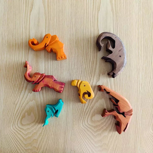 Elephants Puzzle Wood Art