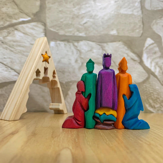 Triangle Wooden Nativity Scene