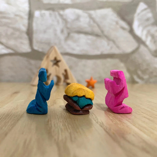 Triangle Wooden Nativity Scene