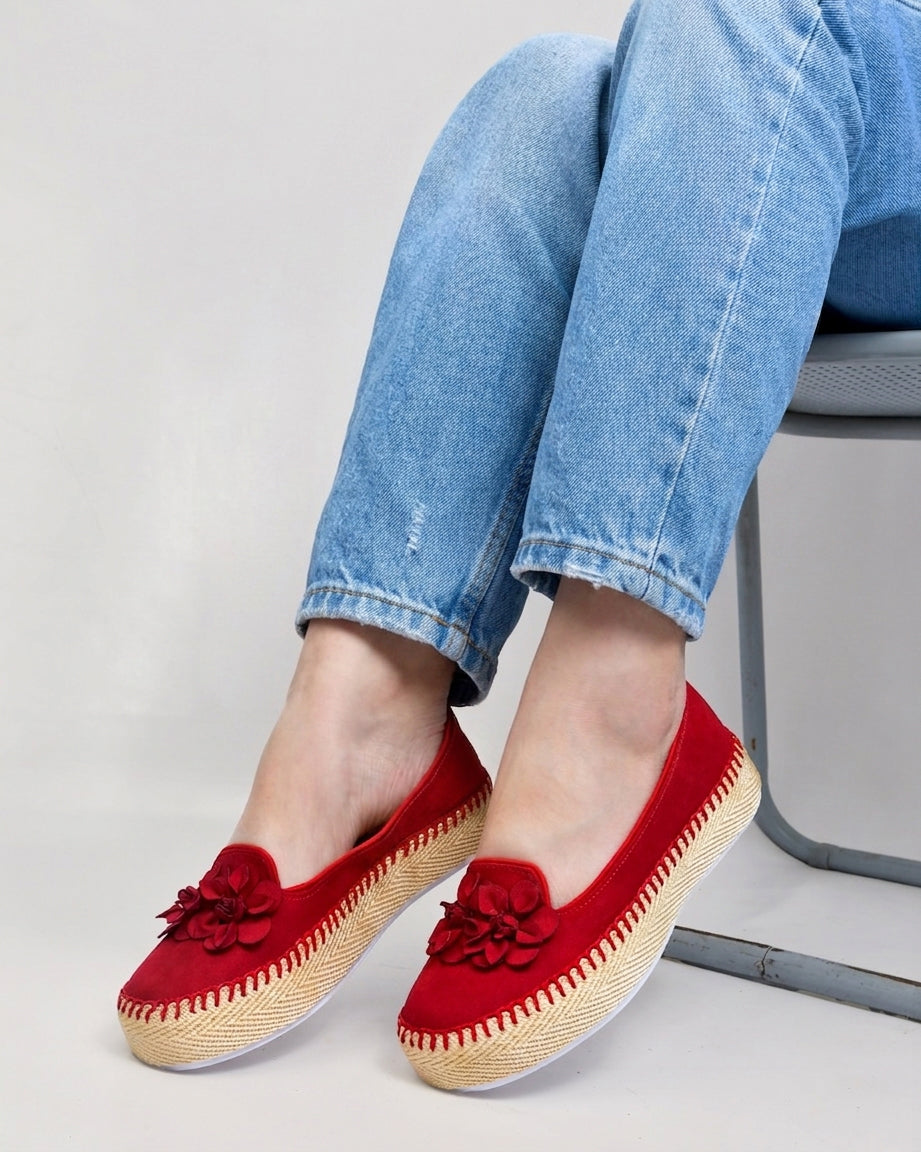 Flower Bud Red Women's Casual Shoes by Pontiak