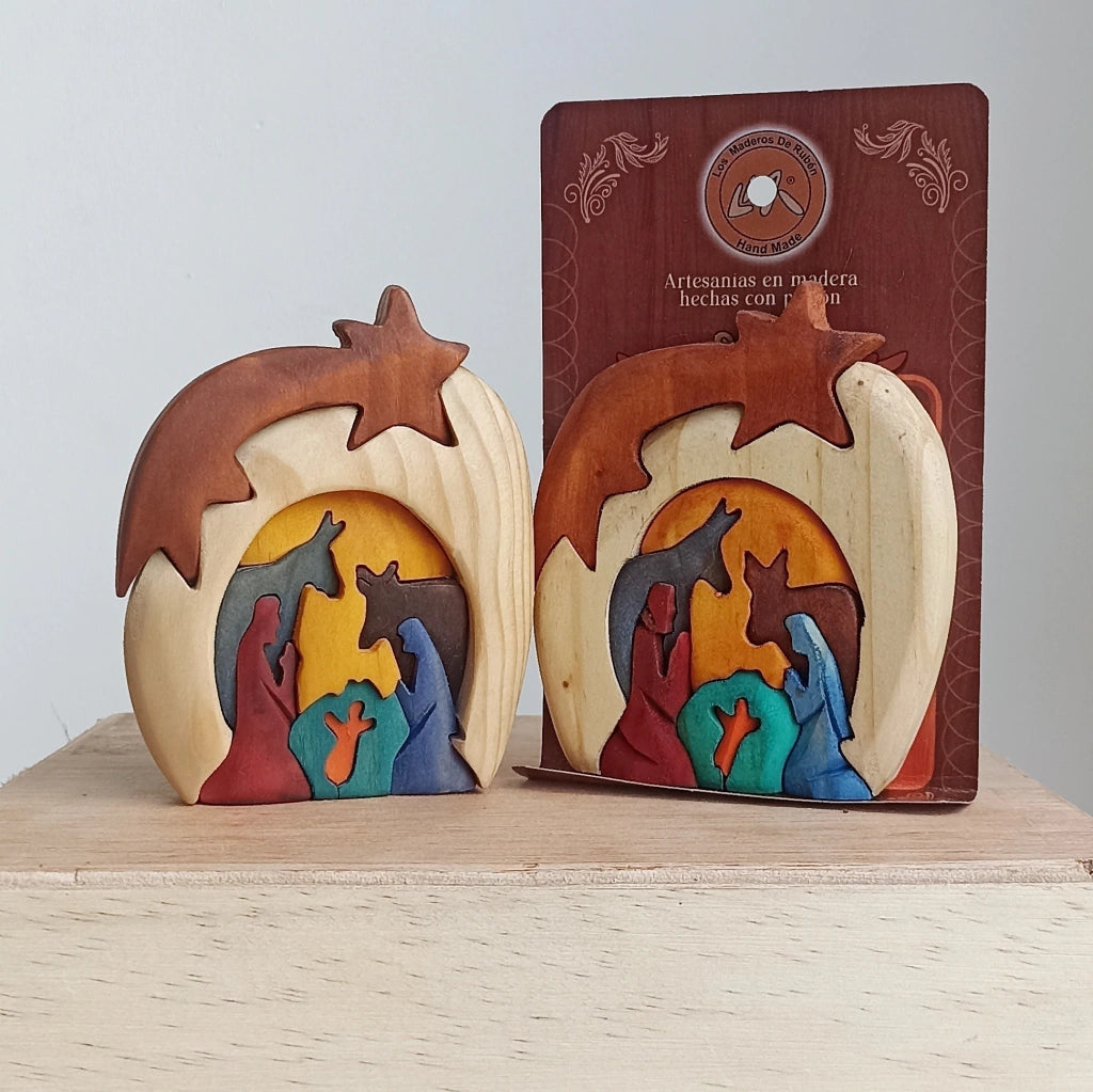 Star Wooden Nativity Scene