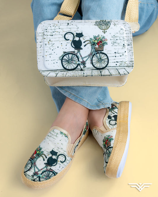 Cat Bike Shoes & Crossbody Bag Set by Pontiak
