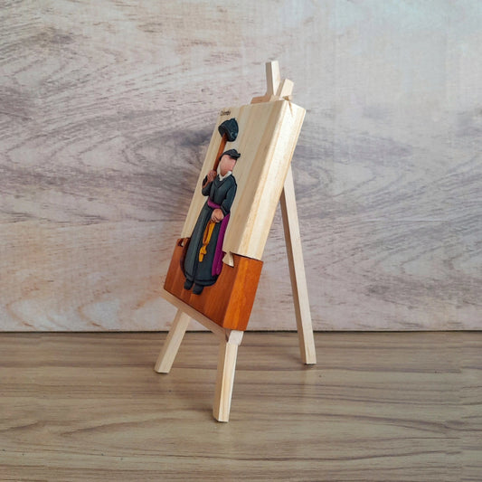 Botero Bishop Wood Art on Easel