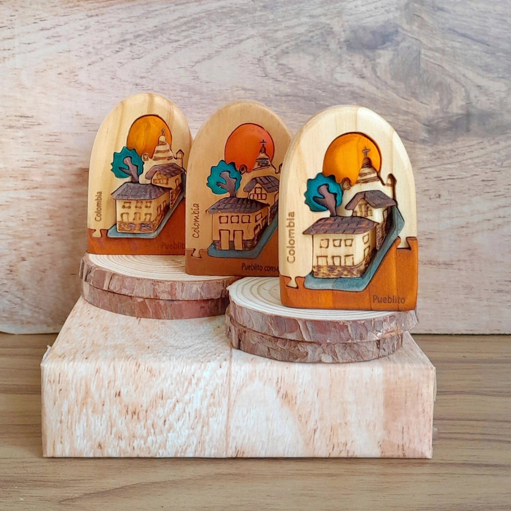 Colombian Village Wooden Souvenir