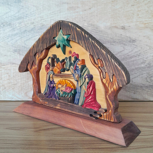 Special Edition Complete with Three Kings Wooden Nativity Scene