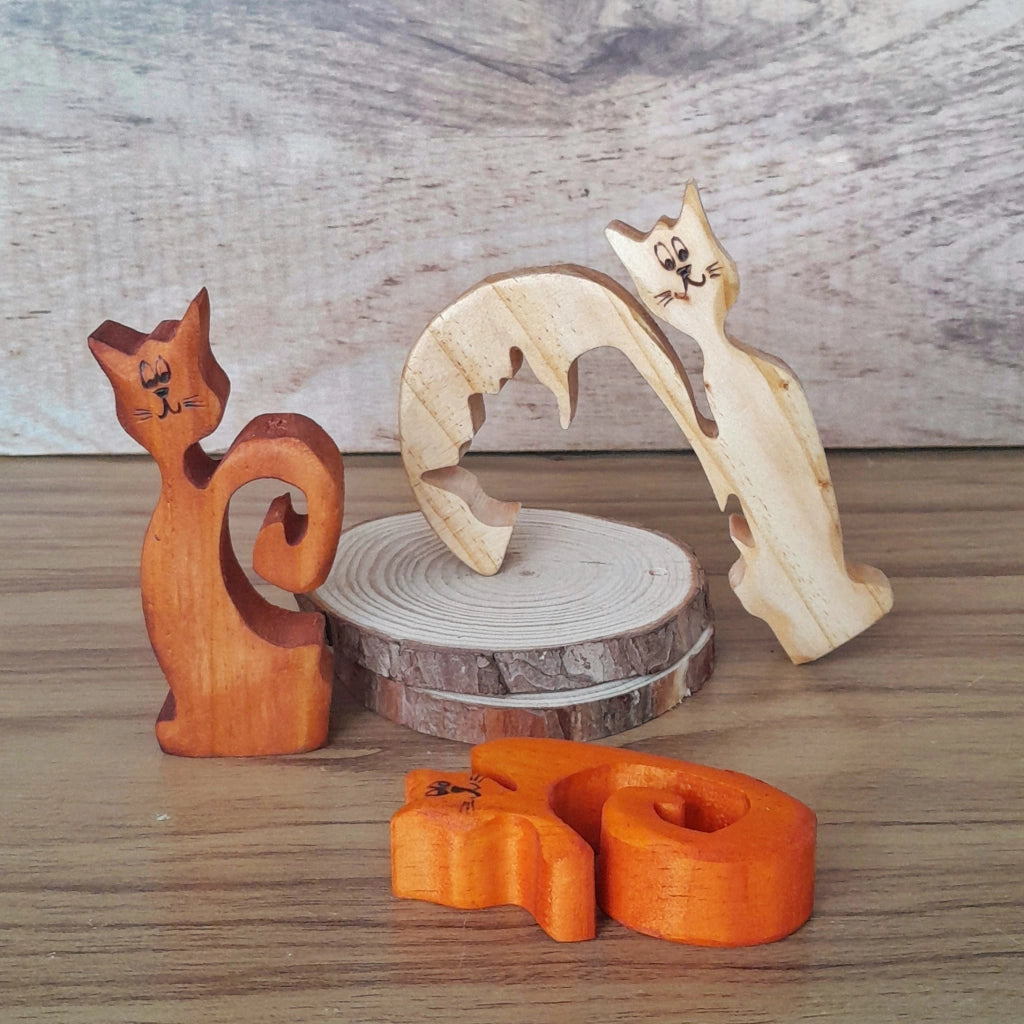 Three Cats Wood Art