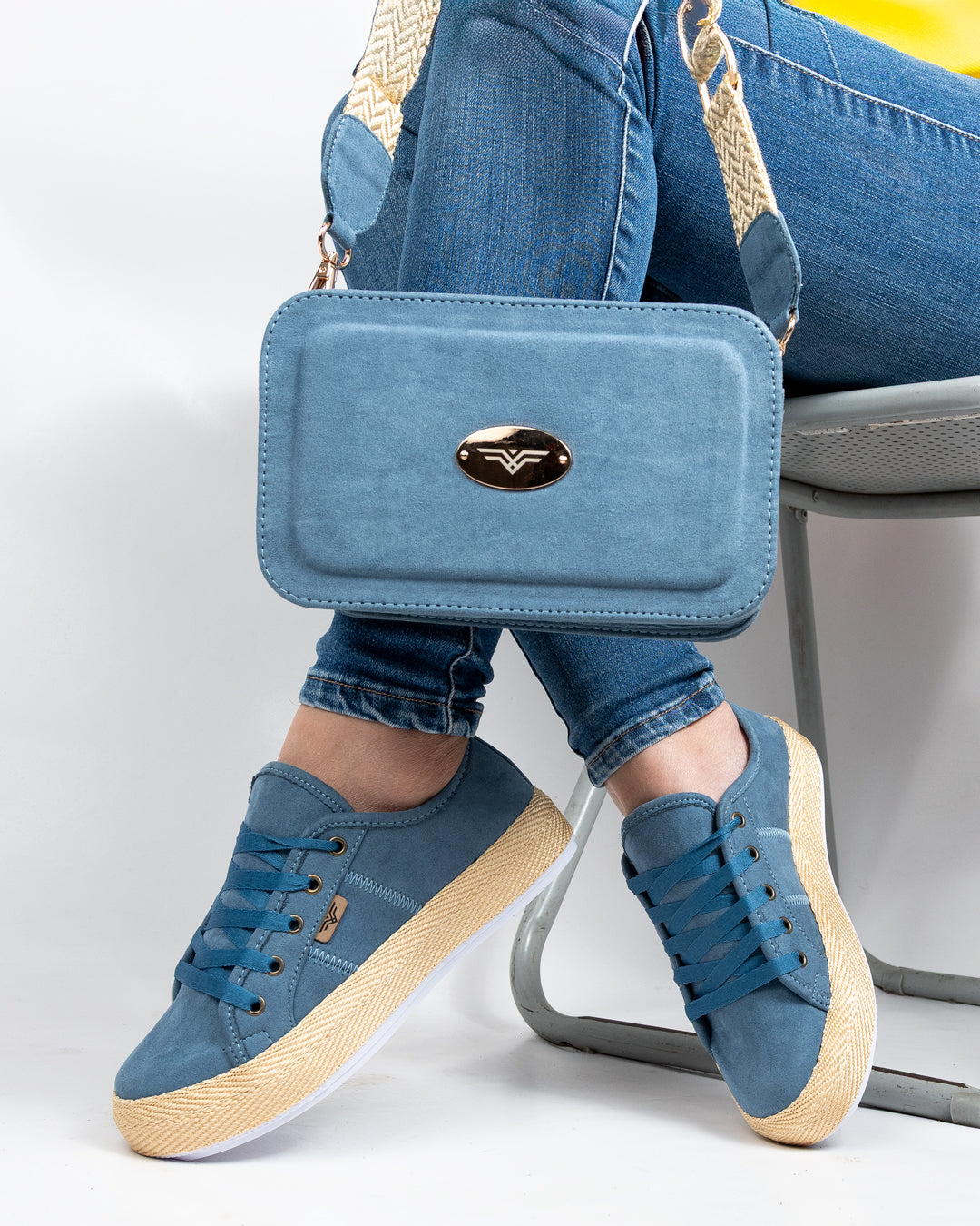 Indigo Shoes & Crossbody Bag Set by Pontiak