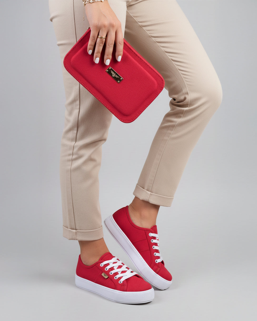 Red Shoes & Crossbody Bag Set by Pontiak
