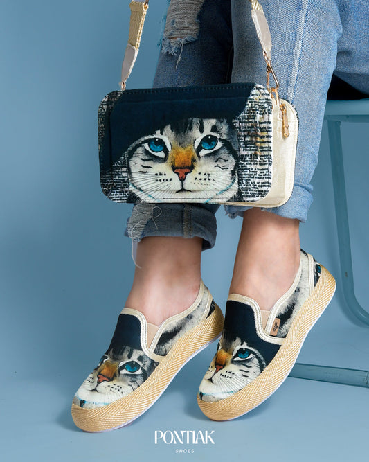Beret Cat Shoes & Crossbody Bag Set by Pontiak