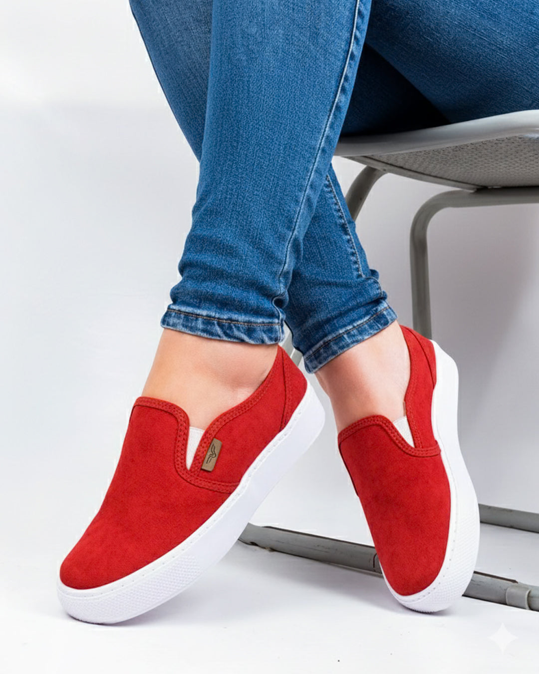 Red Slip-On Espadrille Sneakers by Pontiak