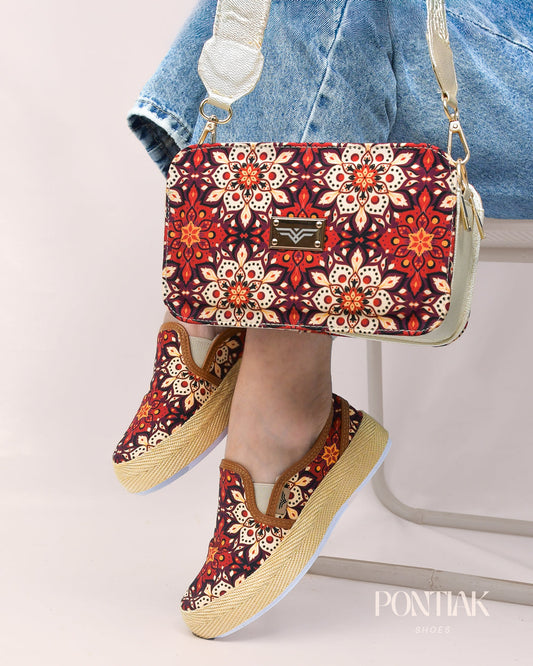 Tobacco Shoes & Crossbody Bag Set by Pontiak