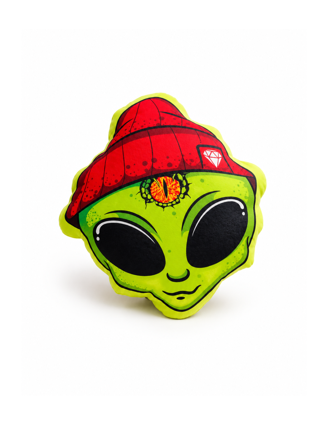 Alien with Beanie Pillow – Third Eye Alien Head Cushion