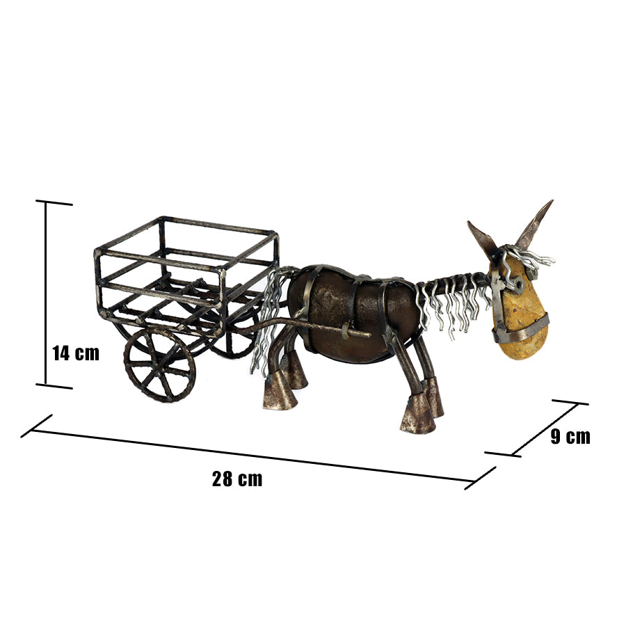 Decorative Donkey with Cart – Recycled Materials