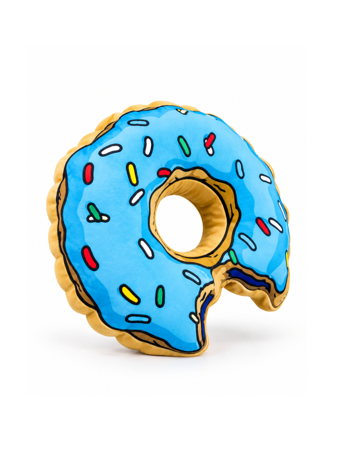 Blue Sprinkle Donut Pillow – Bitten Donut Shaped Cushion