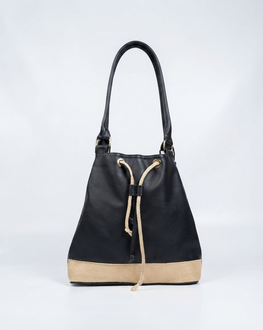 Colonial Black Bucket Bag by Pontiak