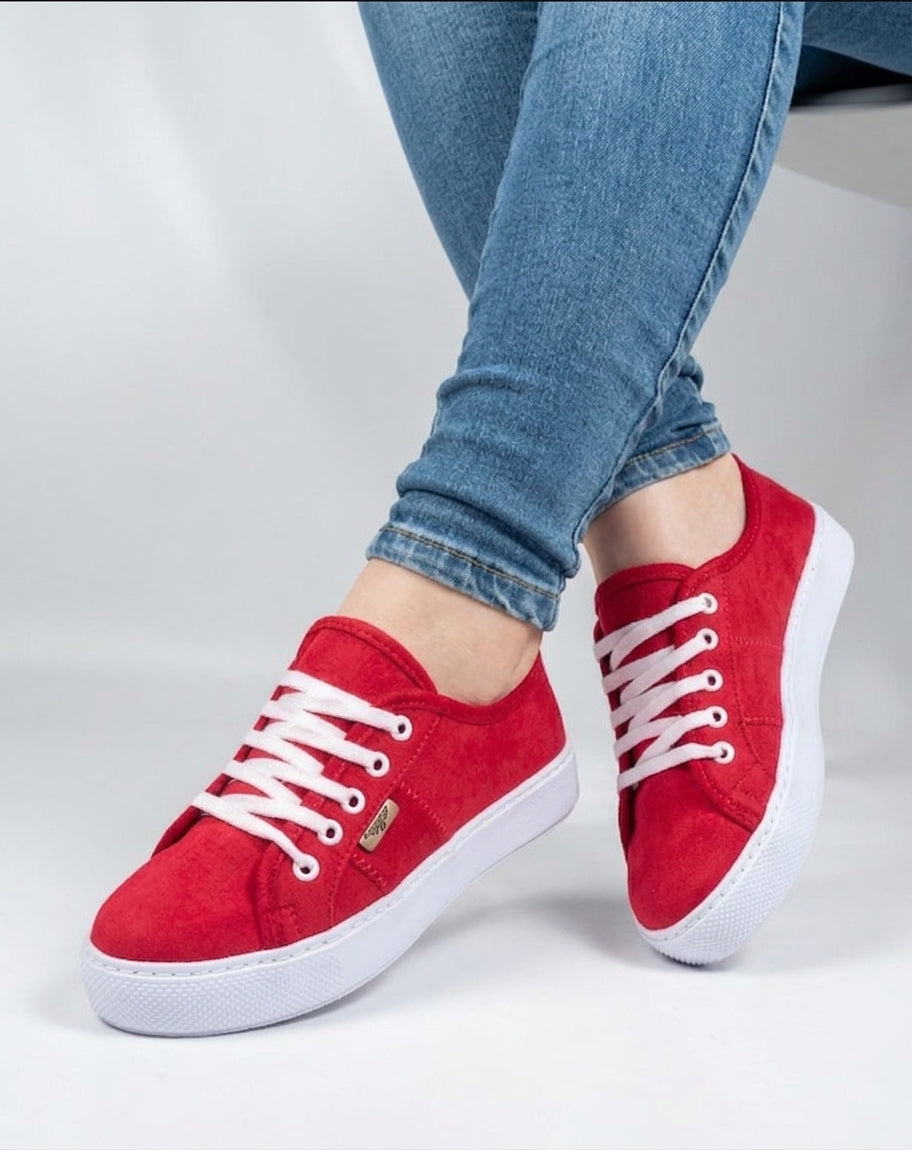 Lince Red Carla Lace-Up Espadrille Sneakers by Pontiak