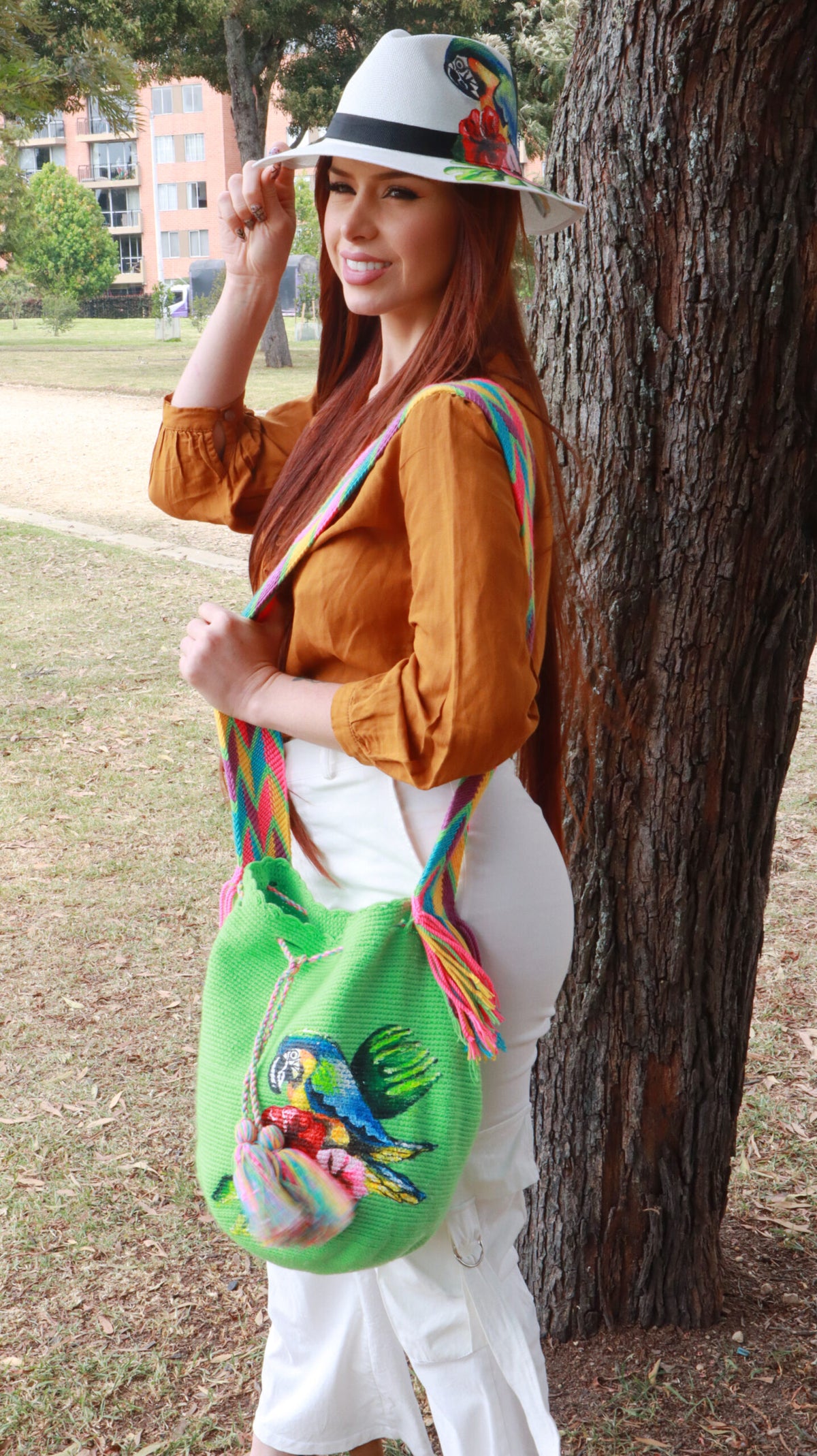 Handmade Colombian Wayuu Hat and Backpack Combo