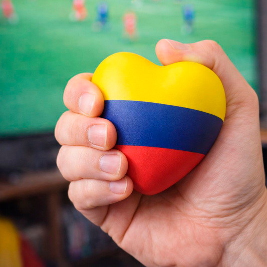 Colombia Stress Heart: Soft Squishy with the Tricolor Flag