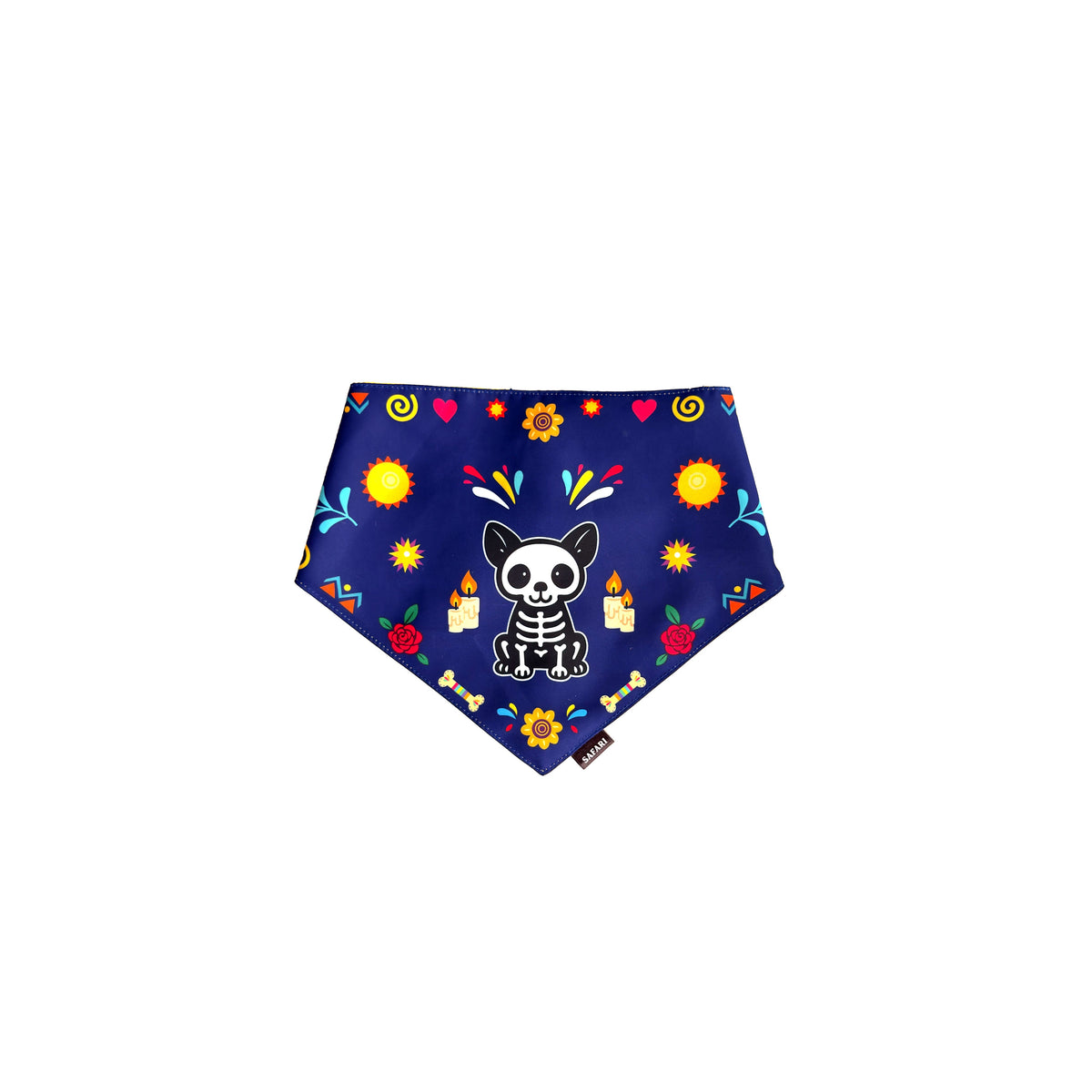 Day of the Dead Blue Pet Bandana