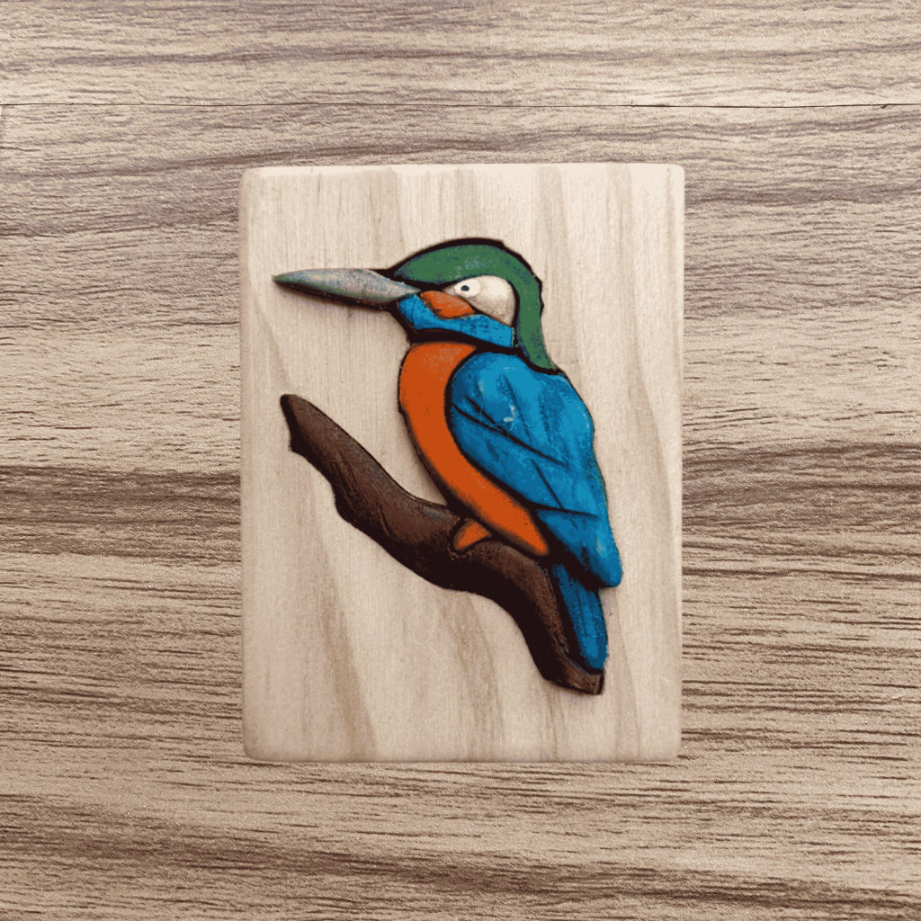 Kingfisher Wooden Fridge Magnet