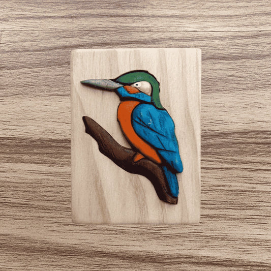 Kingfisher Wooden Fridge Magnet