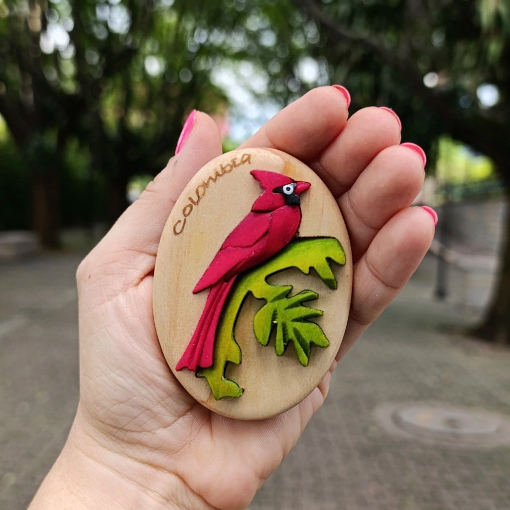 Cardinal Wooden Fridge Magnet