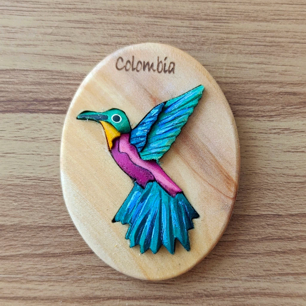 Hummingbird Wooden Fridge Magnet