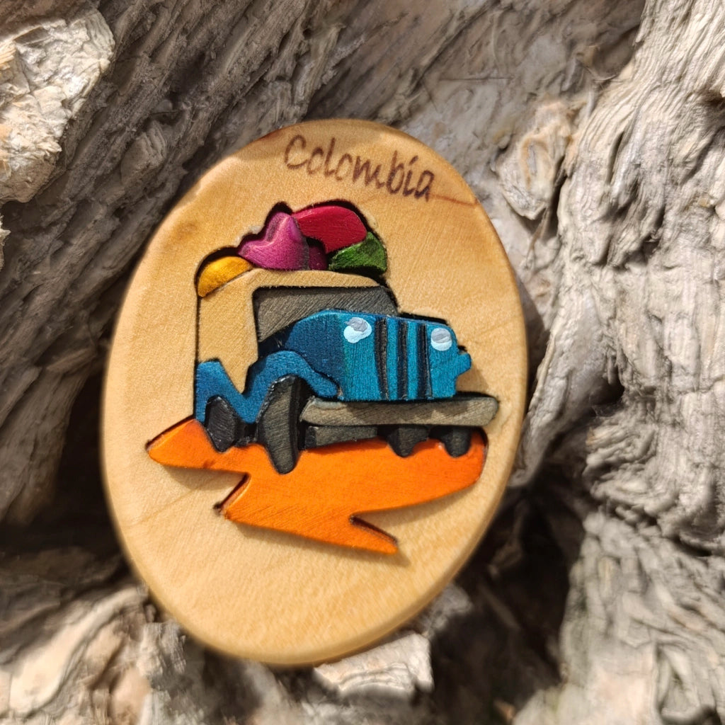 Willys Jeep Wooden Fridge Magnet