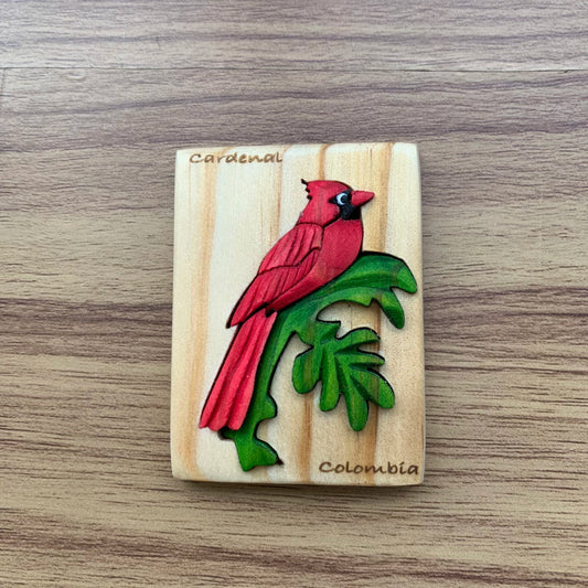 Cardinal Wooden Fridge Magnet