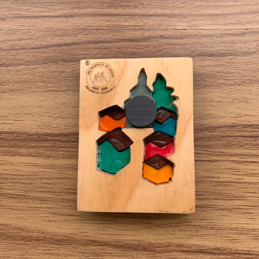 Colombian Village Wooden Fridge Magnet