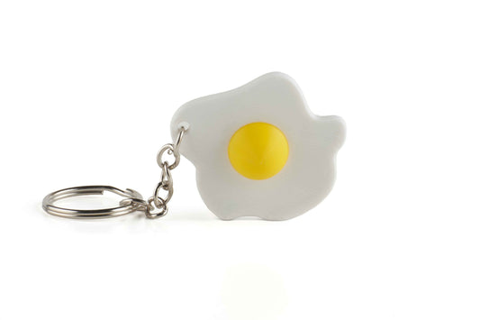 Fried Egg 3D printed keychain