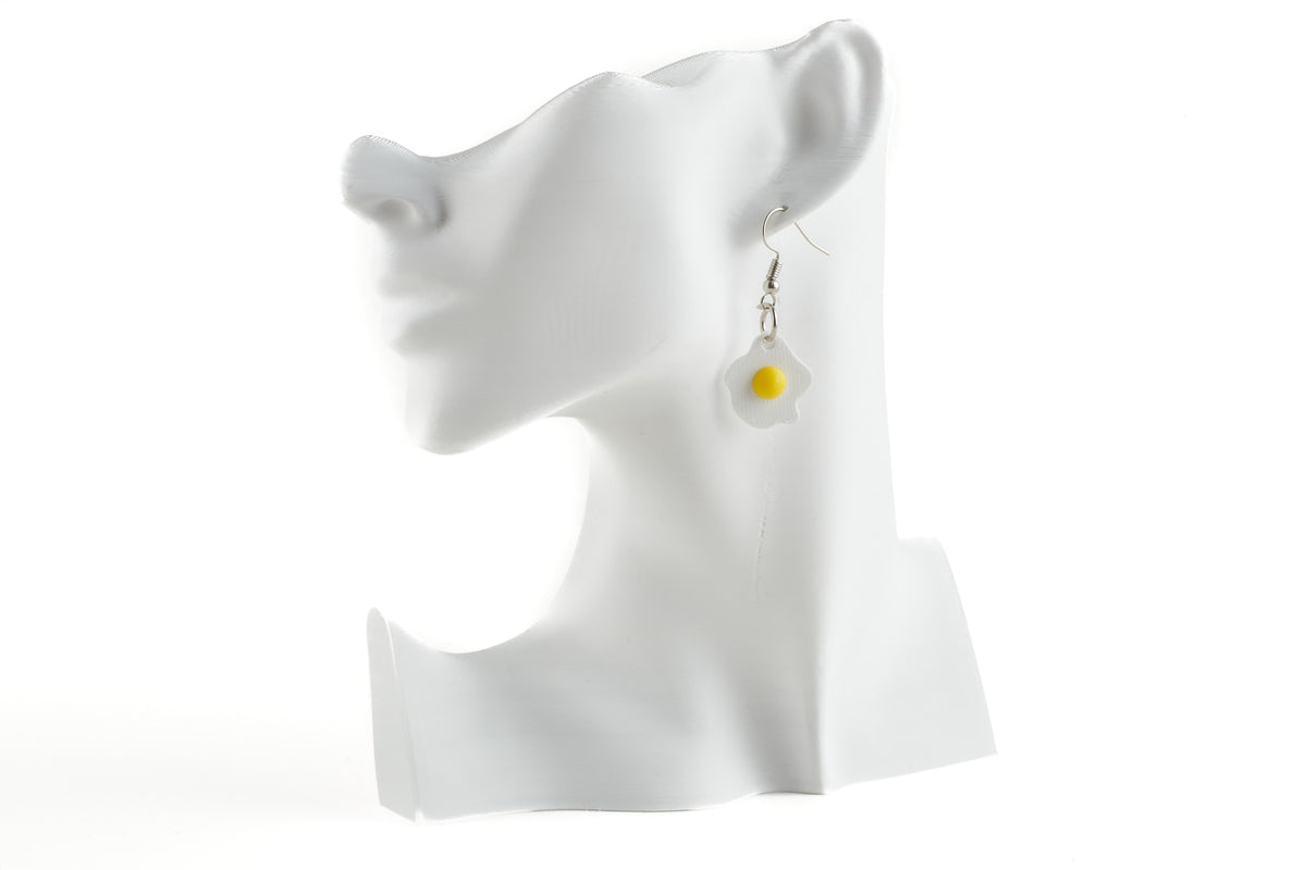 Fried Egg 3D printed pair of earrings