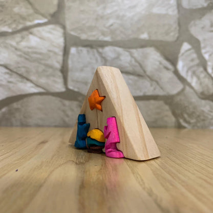 Triangle Wooden Nativity Scene