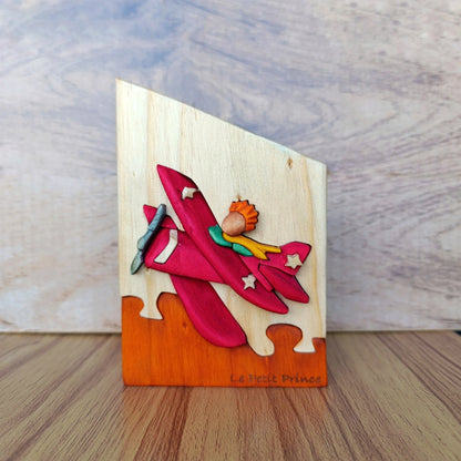 Little Prince and the Airplane Wood Art