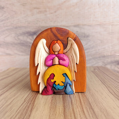 Angel Wooden Nativity Scene