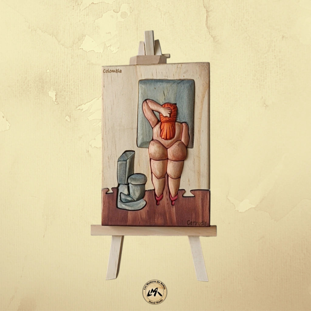 Botero Gertrudis Wood Art on Easel