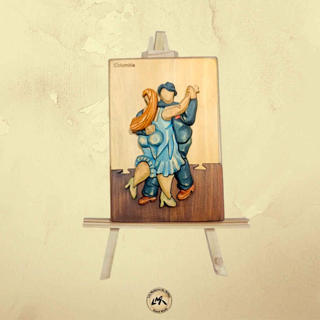 Botero Dancers Wood Art on Easel