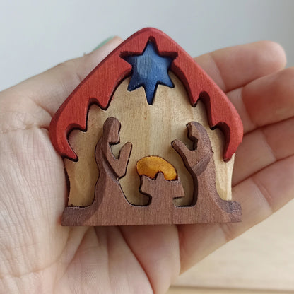 Maloka Wooden Nativity Scene