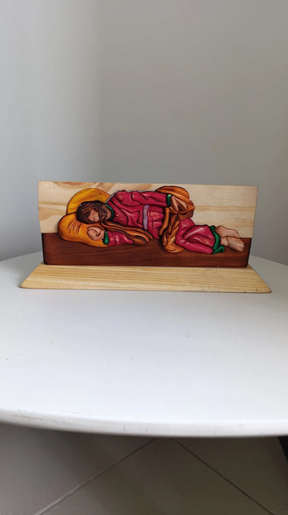 Sleeping St. Joseph Wood Art