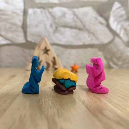 Triangle Wooden Nativity Scene