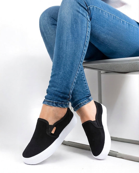 Lince Black Slip-On Espadrille Sneakers by Pontiak