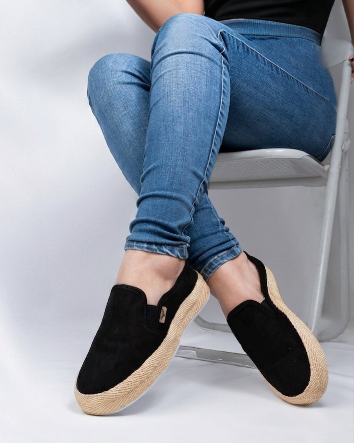 Lince Black Jute Slip-On Espadrille Sneakers by Pontiak