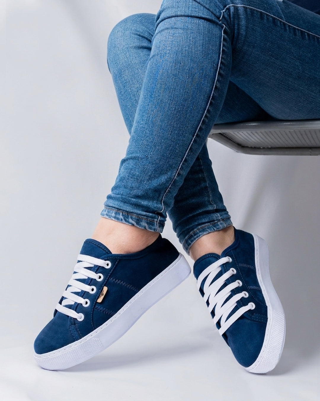 Navy Lace-Up Espadrille Sneakers by Pontiak