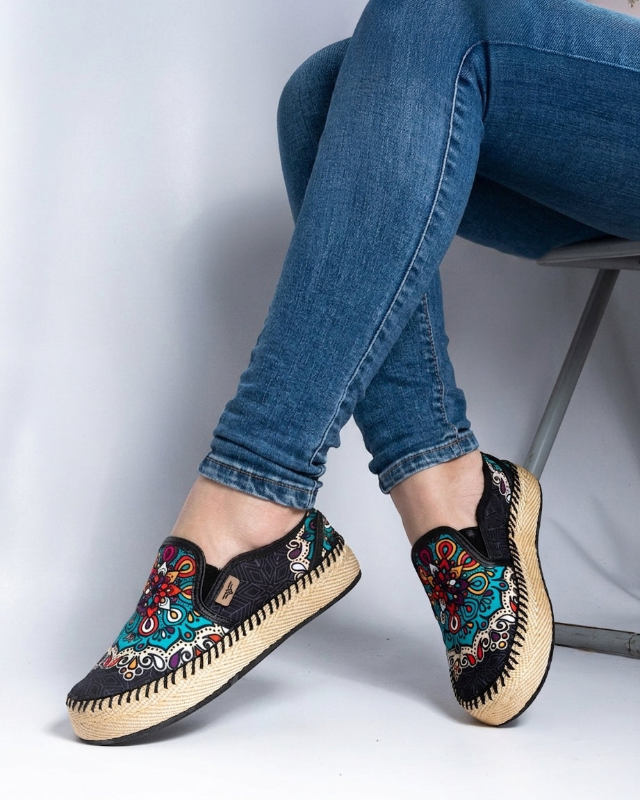 Mint Black Slip-On Espadrille Sneakers by Pontiak