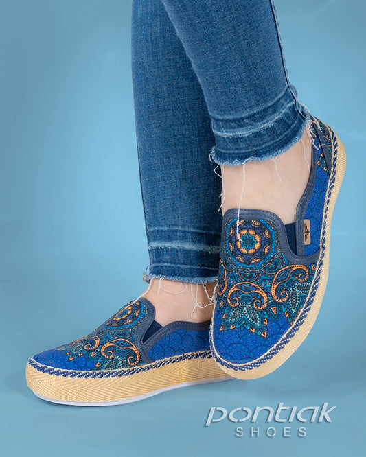 Priya Blue Slip-On Espadrille Sneakers by Pontiak