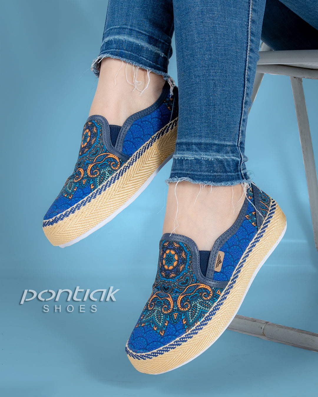 Priya Blue Slip-On Espadrille Sneakers by Pontiak