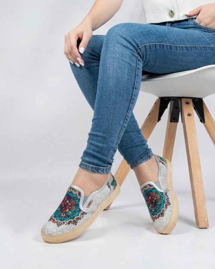 Mint Silver Slip-On Espadrille Sneakers by Pontiak