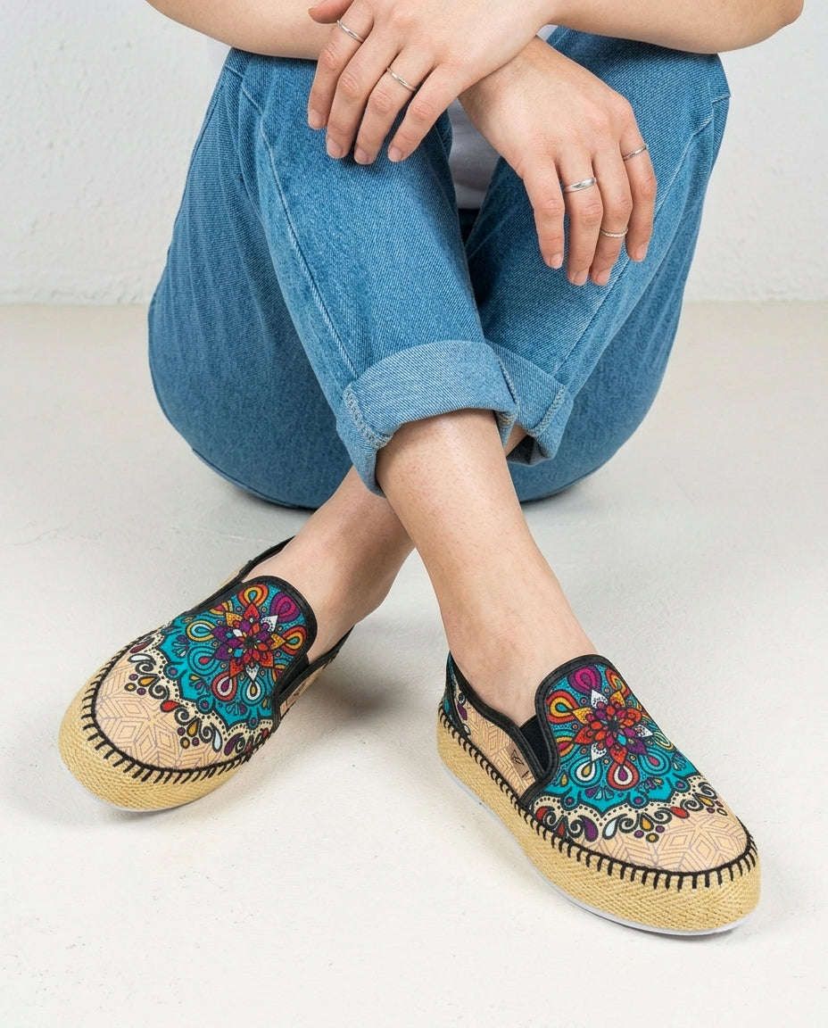 Mint Beige Slip-On Espadrille Sneakers by Pontiak