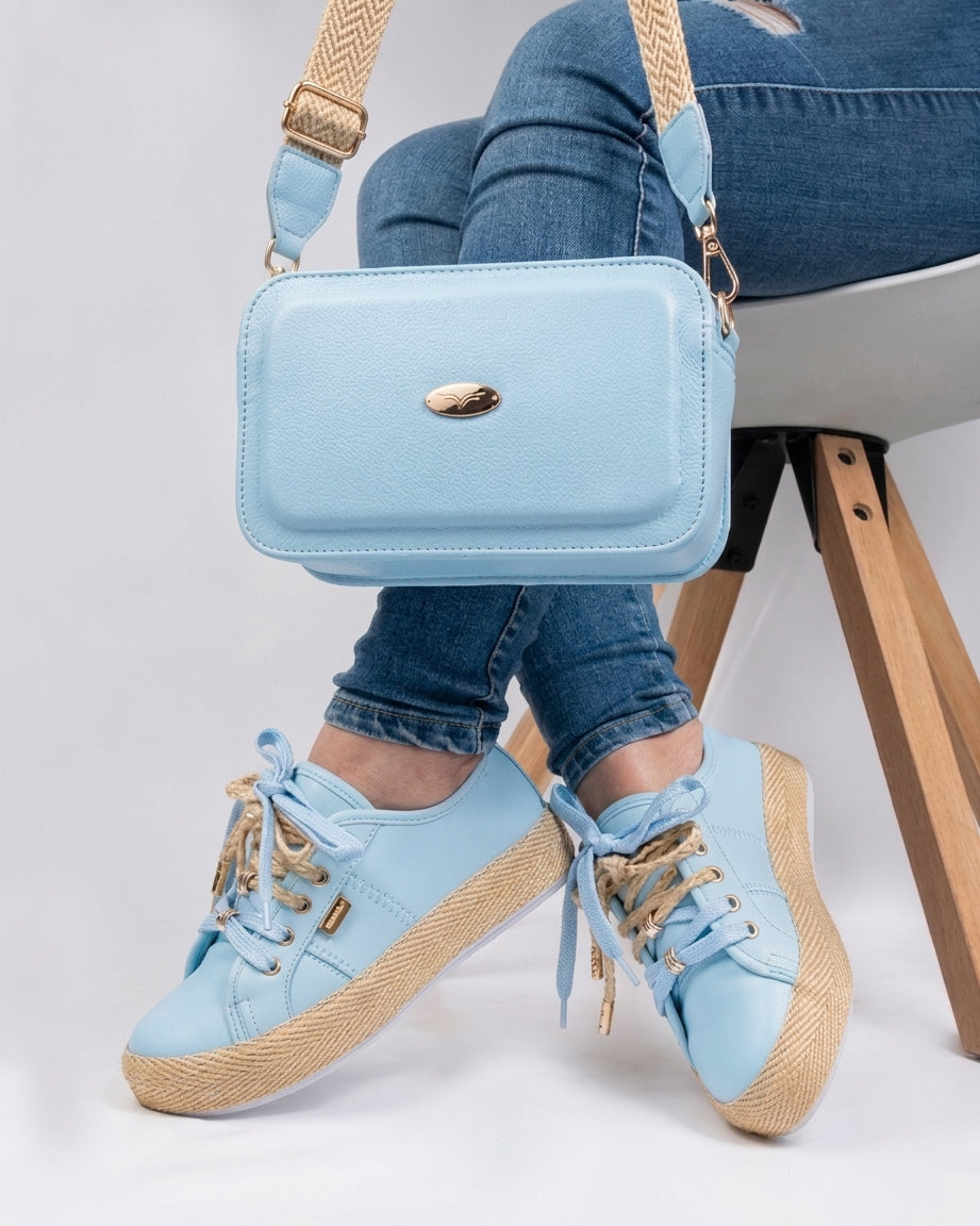 Colonial Sky Shoes & Crossbody Bag Set by Pontiak