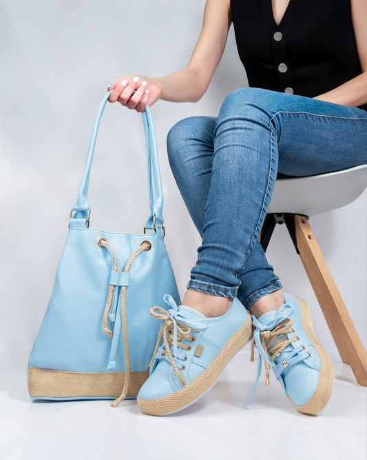 Colonial Sky Shoes & Handbag Set by Pontiak